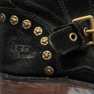 UGG Black Boots with Gold Studs